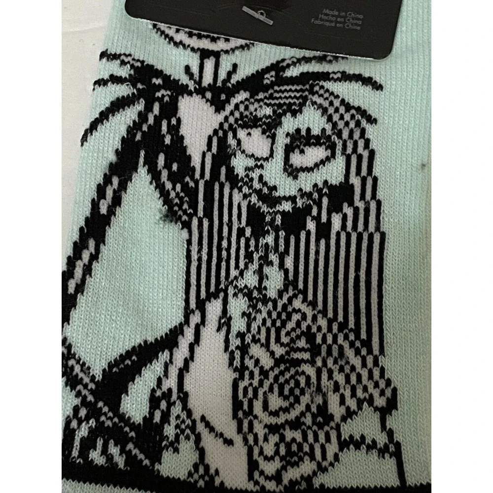 Disney‎ Nightmare Before Christmas Jack Sally Mint Green Striped Socks Shoe 4-10